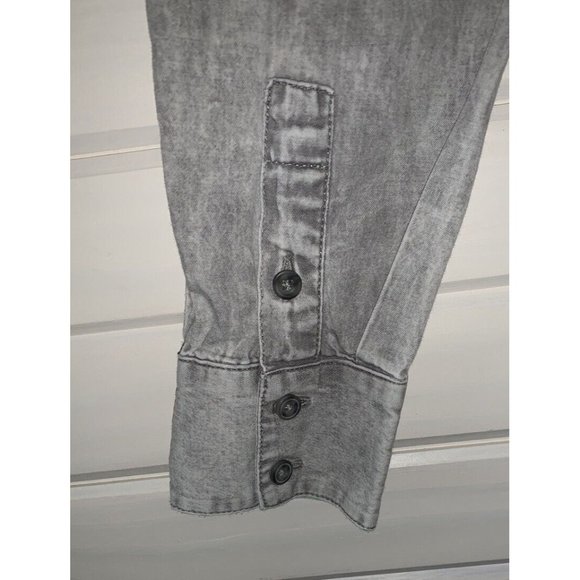 American Eagle Sz SMALL Soft Chambray Shirt Top Gray Mineral Wash Cotton EUC - Picture 5 of 10